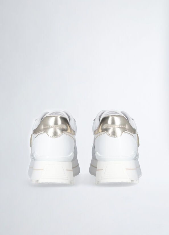 Liu Jo Maxi Wonder 85 Sneaker Calf Leather Laminat White/Light gold