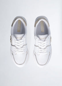 Liu Jo Maxi Wonder 85 Sneaker Calf Leather Laminat White/Light gold