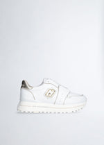 Afbeelding in Gallery-weergave laden, Liu Jo Maxi Wonder 85 Sneaker Calf Leather Laminat White/Light gold
