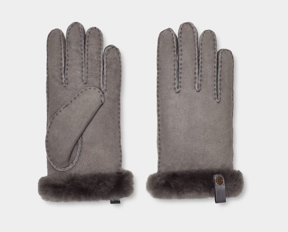 UGG Shorty Glove W/ Leather Trim Metal