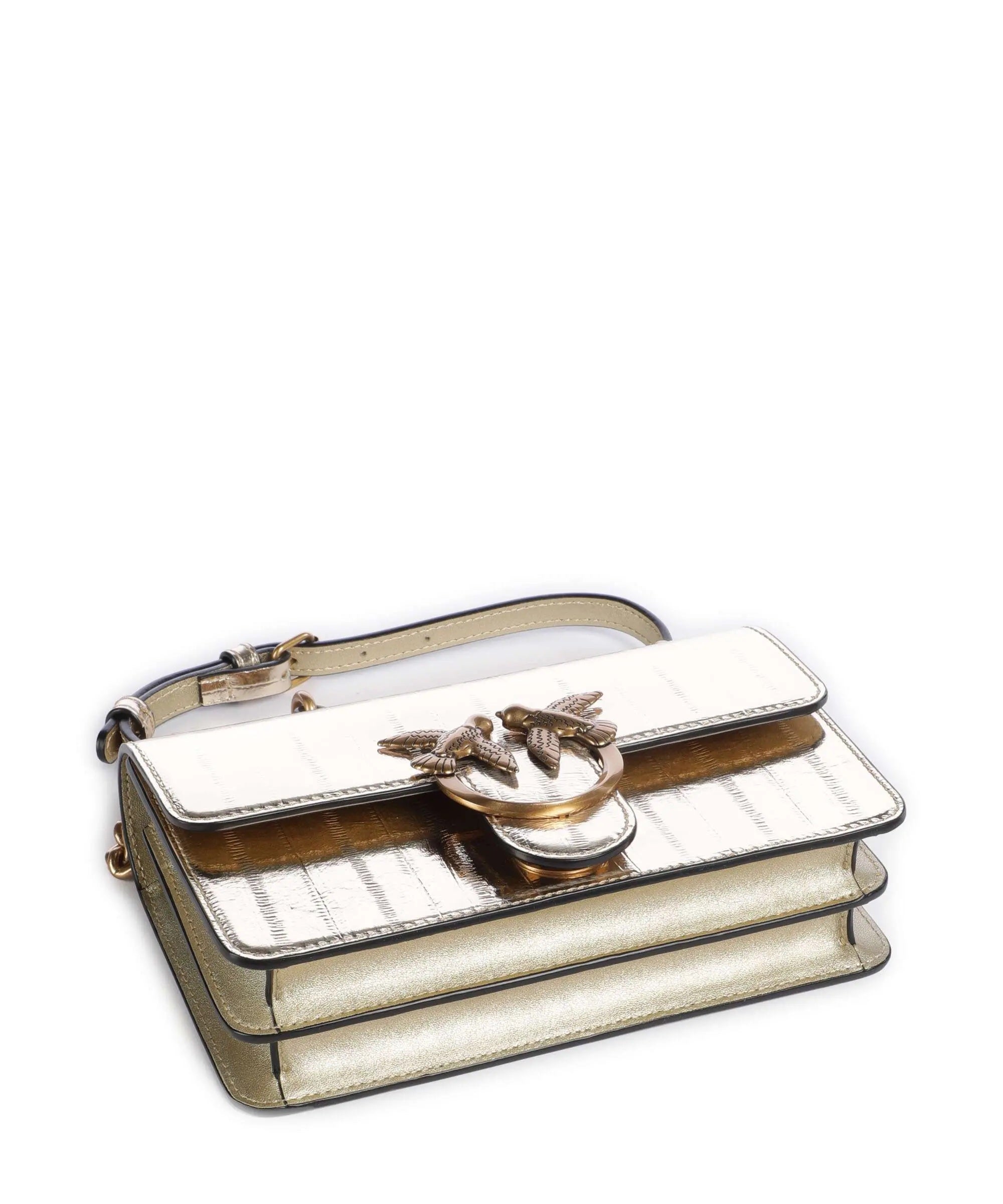 Pinko LOVE ONE MINI DC ANGUILLA LAMI GOLD-ANTIQUE GOLD