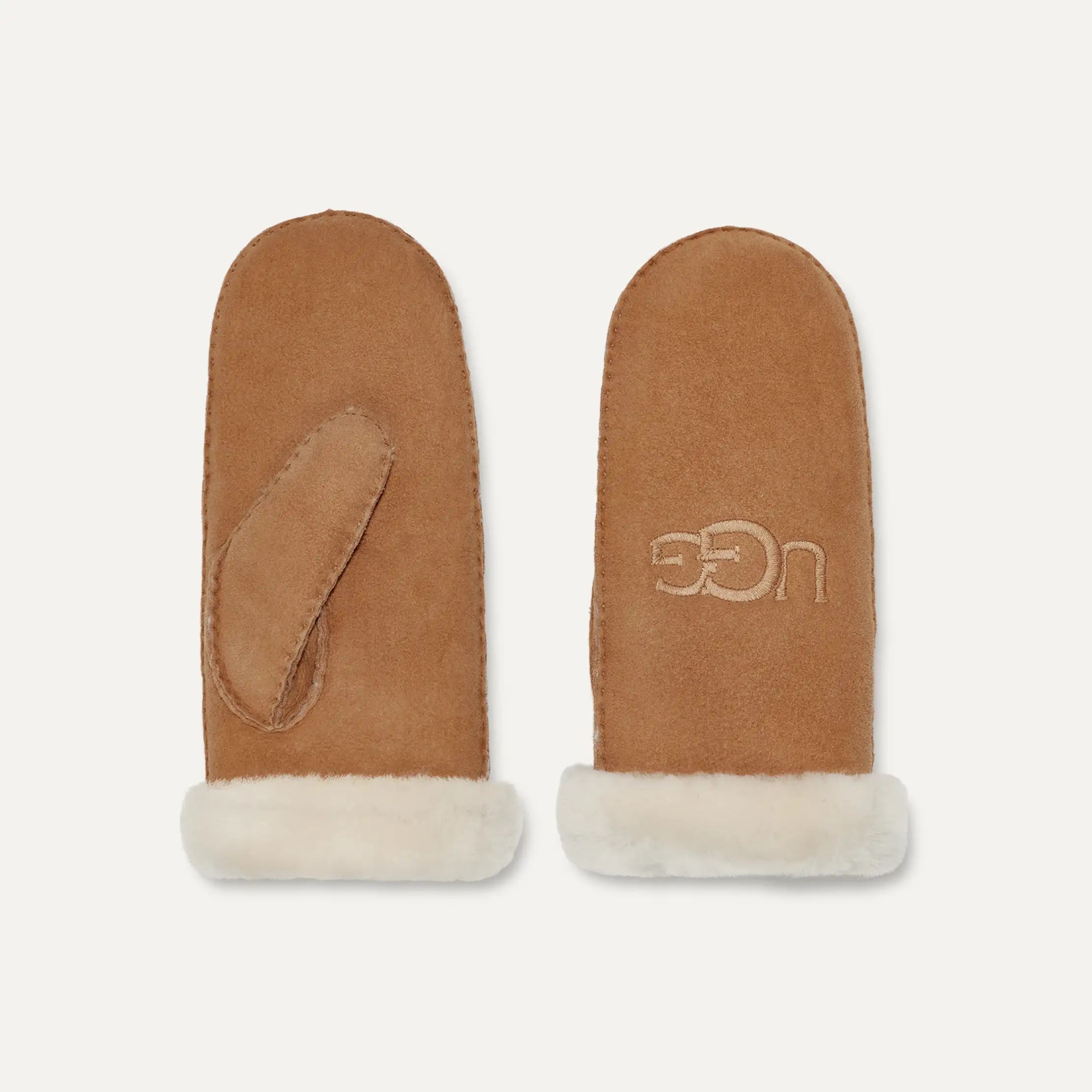 UGG Sheepskin Embroider Mitten Chestnut