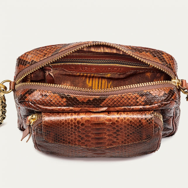 Claris Virot Sac Python Charly Moka