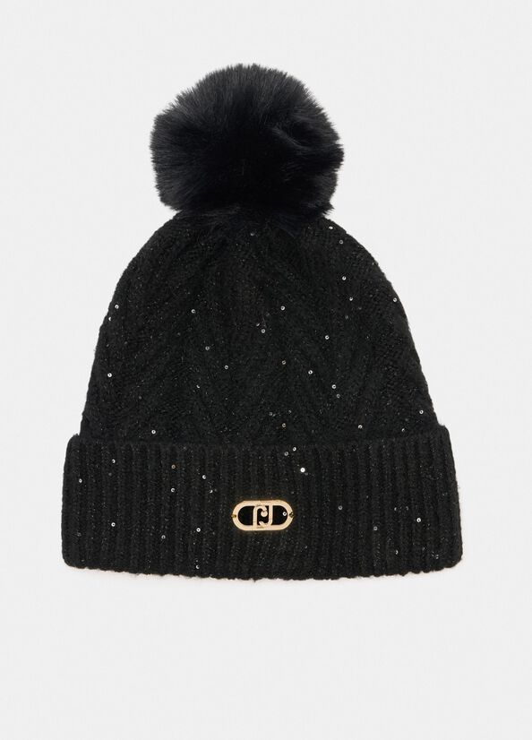 LIU JO PAILLETTES - CAP  NERO