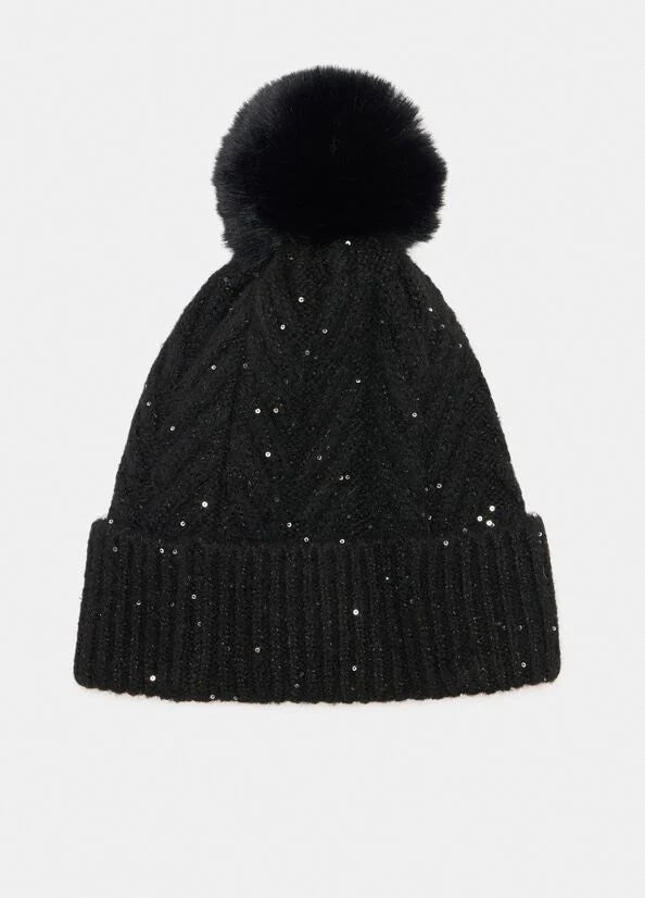 LIU JO PAILLETTES - CAP  NERO