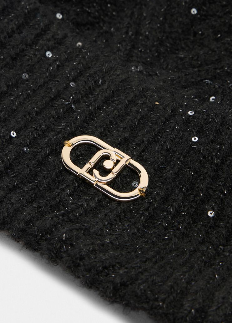 LIU JO PAILLETTES - CAP  NERO