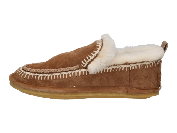 Laidback London Jude Slipper Crochet Mustard Suede Natural