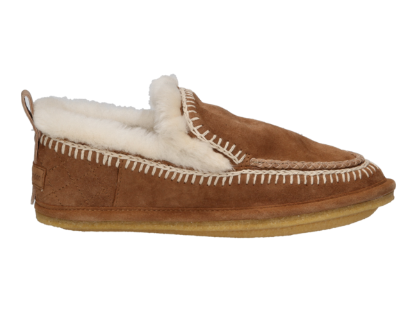 Laidback London Jude Slipper Crochet Mustard Suede Natural