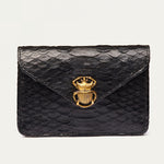 Afbeelding in Gallery-weergave laden, Claris Virot Porte Cartes Python Alex Noir Scarabee Or
