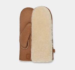 UGG Exposed Sheepskin Mitten Chestnut