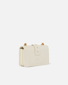 Pinko LOVE ONE MINI CL VITELLO SETA WHITE+WHITE-ANTIQUE GOLD