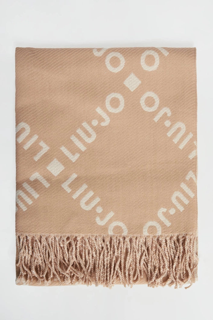LIU JO LOGO - SCARF/SHAWL  OAT MILK
