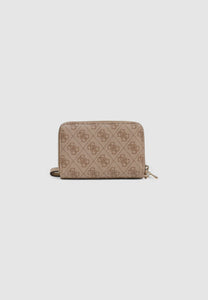 Guess LAUREL SLG MEDIUM DOUBLE ZIP LATTE LOGO