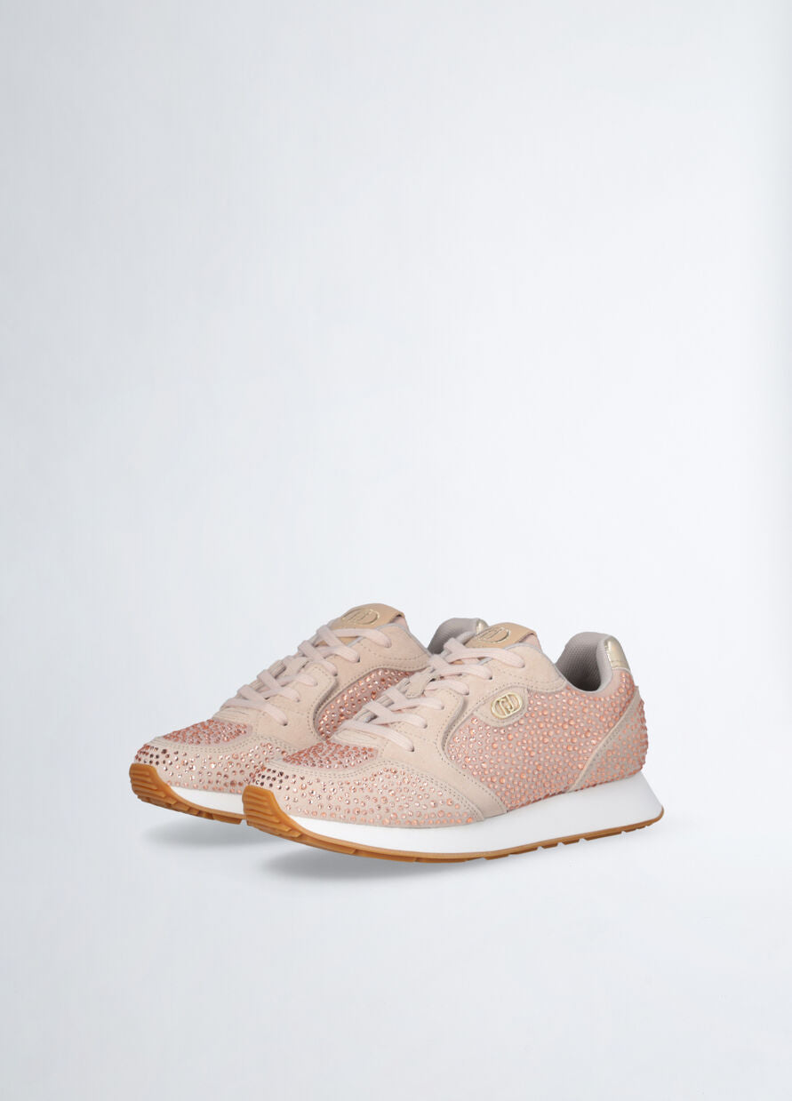 Liu Jo Vibe 03 Sneaker Cow Suede Satin Stra Cipria