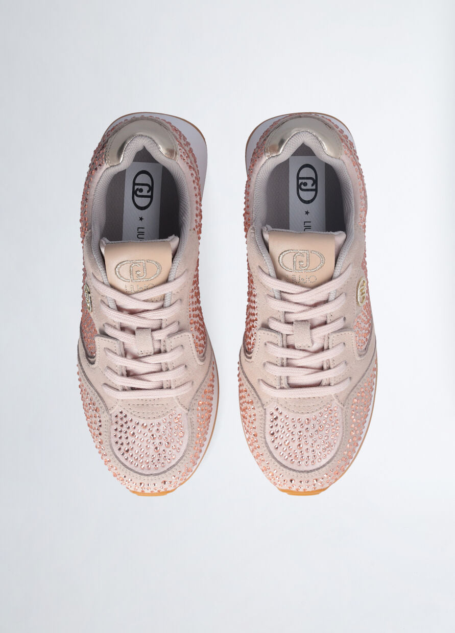 Liu Jo Vibe 03 Sneaker Cow Suede Satin Stra Cipria