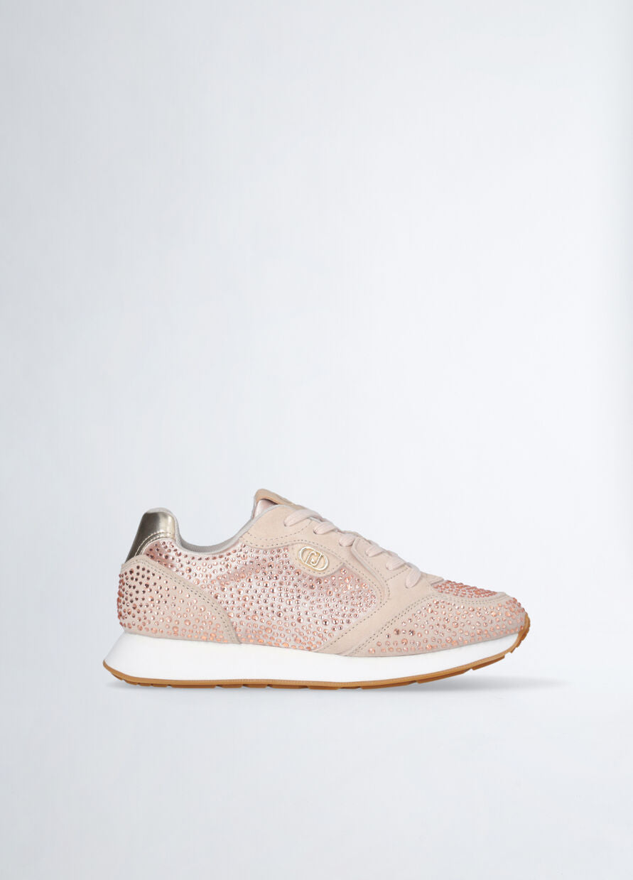 Liu Jo Vibe 03 Sneaker Cow Suede Satin Stra Cipria