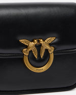 Afbeelding in Gallery-weergave laden, Pinko LOVE BOX BAG FL MINI SHINY CAL BLACK-ANTIQUE GOLD
