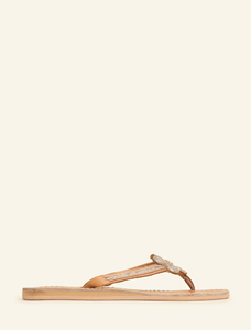 Laidback London Slipper Amber Flat Light brown leather Silver