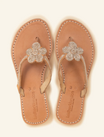 Afbeelding in Gallery-weergave laden, Laidback London Slipper Amber Flat Light brown leather Silver
