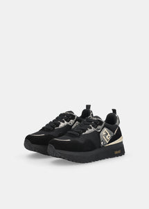 Liu Jo Sneaker Maxi Wonder 01 Cow Suede/mesh/print Black