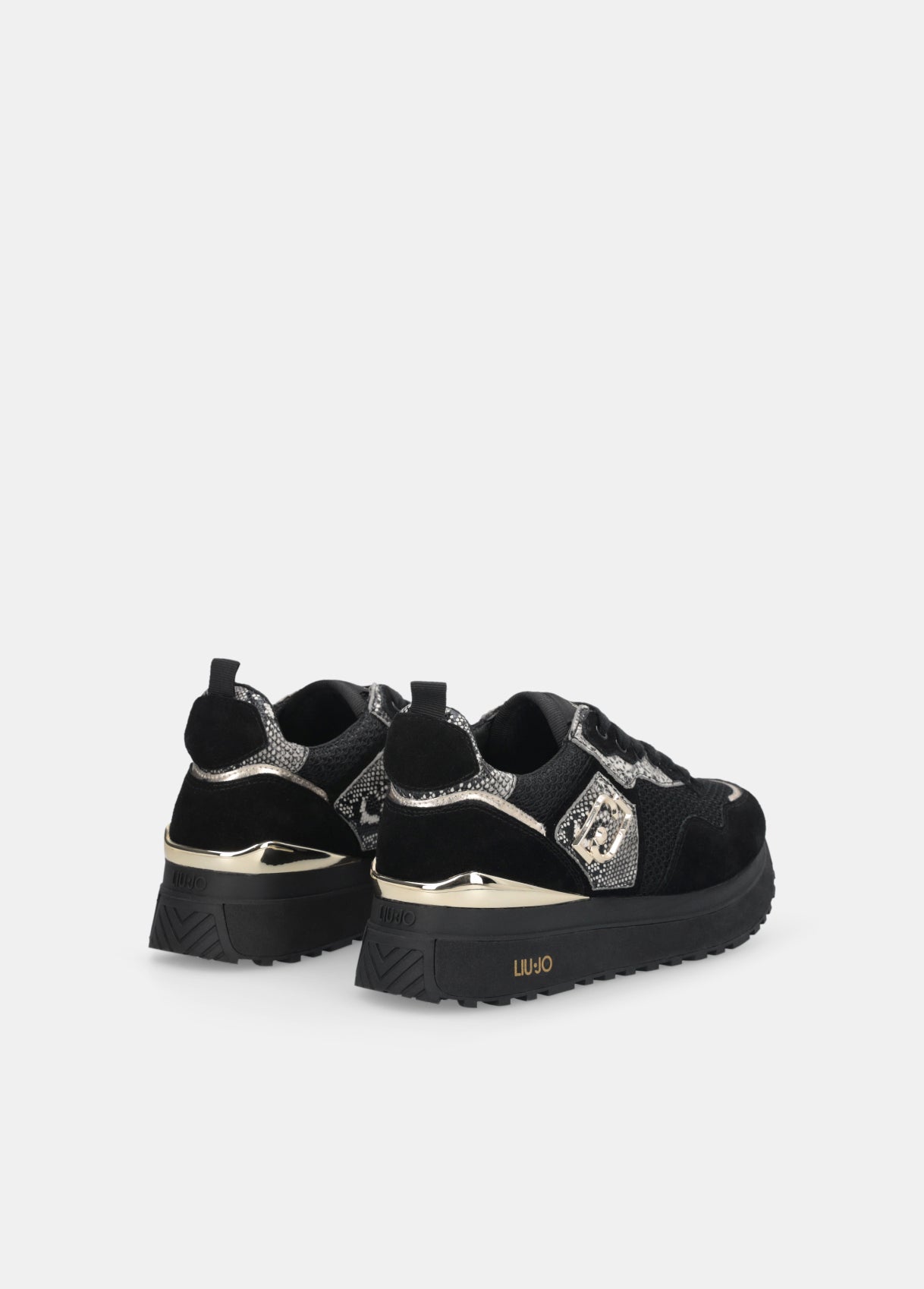 Liu Jo Sneaker Maxi Wonder 01 Cow Suede/mesh/print Black