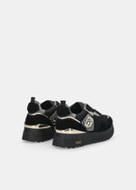 Afbeelding in Gallery-weergave laden, Liu Jo Sneaker Maxi Wonder 01 Cow Suede/mesh/print Black
