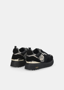 Liu Jo Sneaker Maxi Wonder 01 Cow Suede/mesh/print Black
