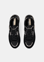 Afbeelding in Gallery-weergave laden, Liu Jo Sneaker Maxi Wonder 01 Cow Suede/mesh/print Black

