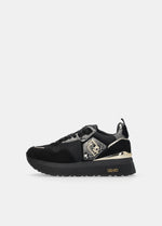 Afbeelding in Gallery-weergave laden, Liu Jo Sneaker Maxi Wonder 01 Cow Suede/mesh/print Black

