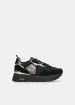 Afbeelding in Gallery-weergave laden, Liu Jo Sneaker Maxi Wonder 01 Cow Suede/mesh/print Black
