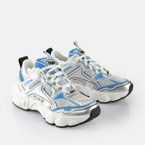 Buffalo Sneaker CLD Run Jog Vegan Nappa/Mesh Silver/White/Blue