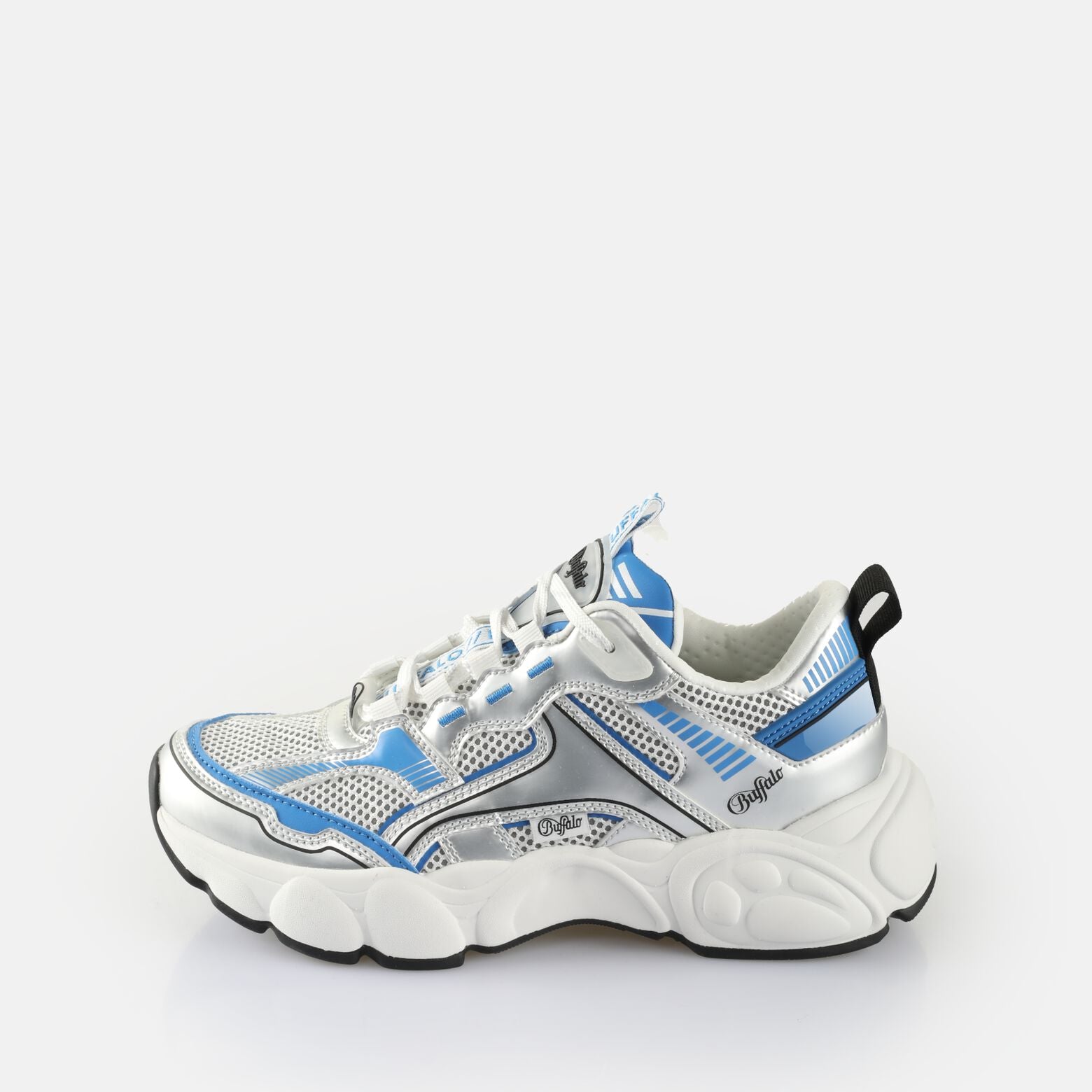 Buffalo Sneaker CLD Run Jog Vegan Nappa/Mesh Silver/White/Blue