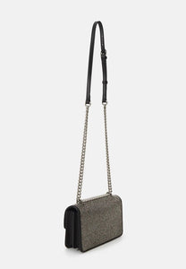 Pinko Love one mini strass black old silver