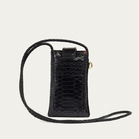 Claris Virot Etui a Telephone Python Double Marcus Noir