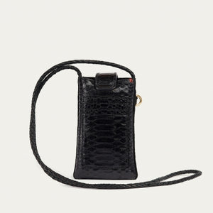 Claris Virot Etui a Telephone Python Double Marcus Noir
