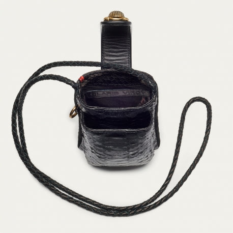 Claris Virot Etui a Telephone Python Double Marcus Noir