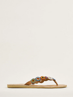 Afbeelding in Gallery-weergave laden, Laidback London Slipper Peak Flat Light brown leather Tribal
