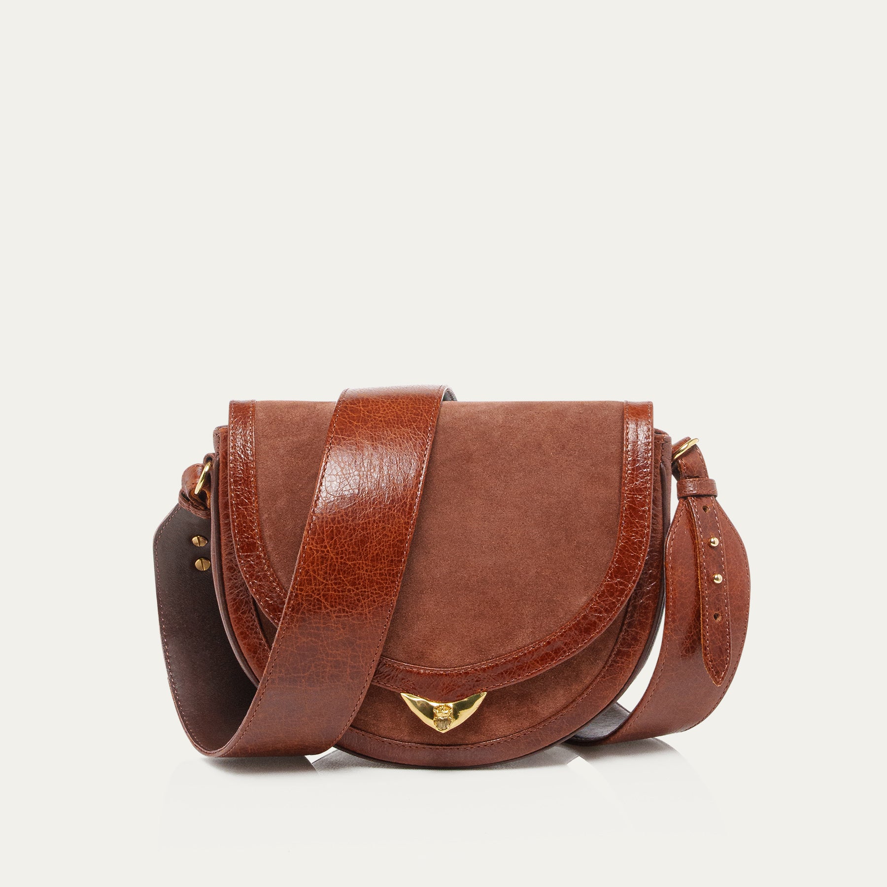 Claris Virot Sac Veau Velours Victoria Cognac