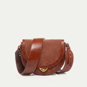 Claris Virot Sac Veau Velours Victoria Cognac