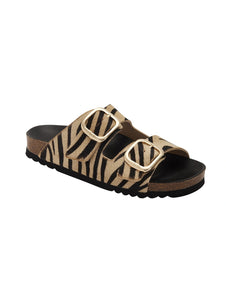 Scholl Noelle slipper Zebra Beige/black