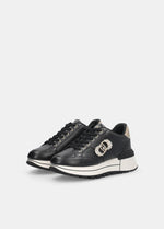 Afbeelding in Gallery-weergave laden, Liu Jo Sneaker Amazing 41 Calf leather/metallic Black/light gold
