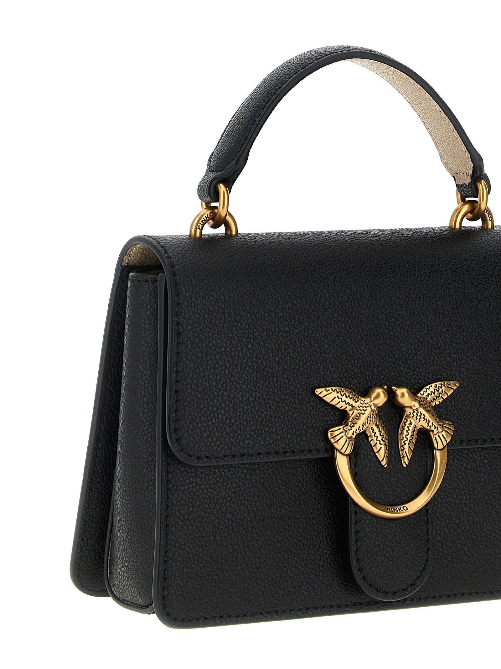 Pinko LOVE ONE TOP HANDLE MINI LIGHT NERO/BEIGE-ANTIQUE GOLD