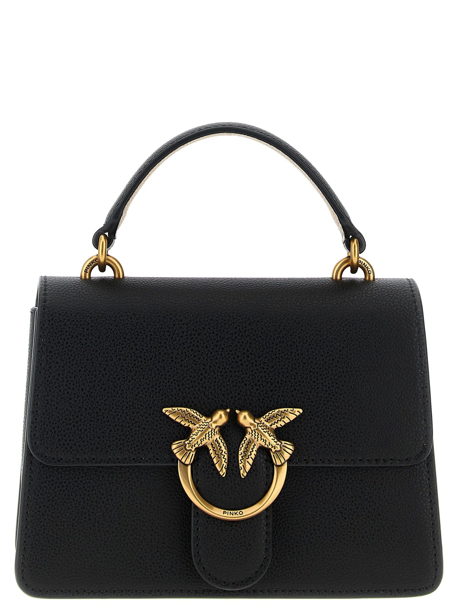 Pinko LOVE ONE TOP HANDLE MINI LIGHT NERO/BEIGE-ANTIQUE GOLD
