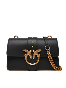 Pinko LOVE ONE MINI ST. CL VITELLO S NERO-ANTIQUE GOLD