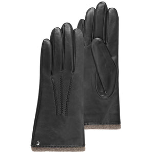 Isotoner handschoen leder cachemire zwart