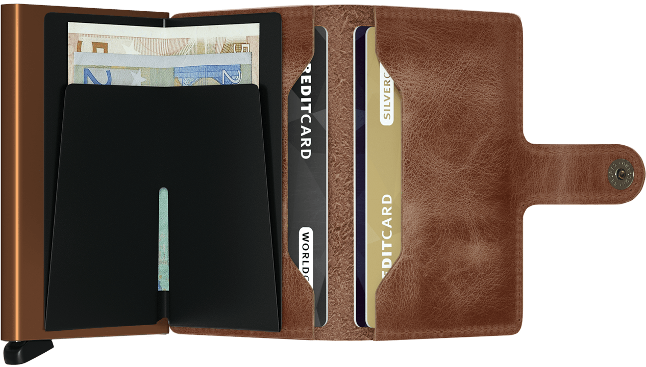 Miniwallet Vintage Cognac-Rust