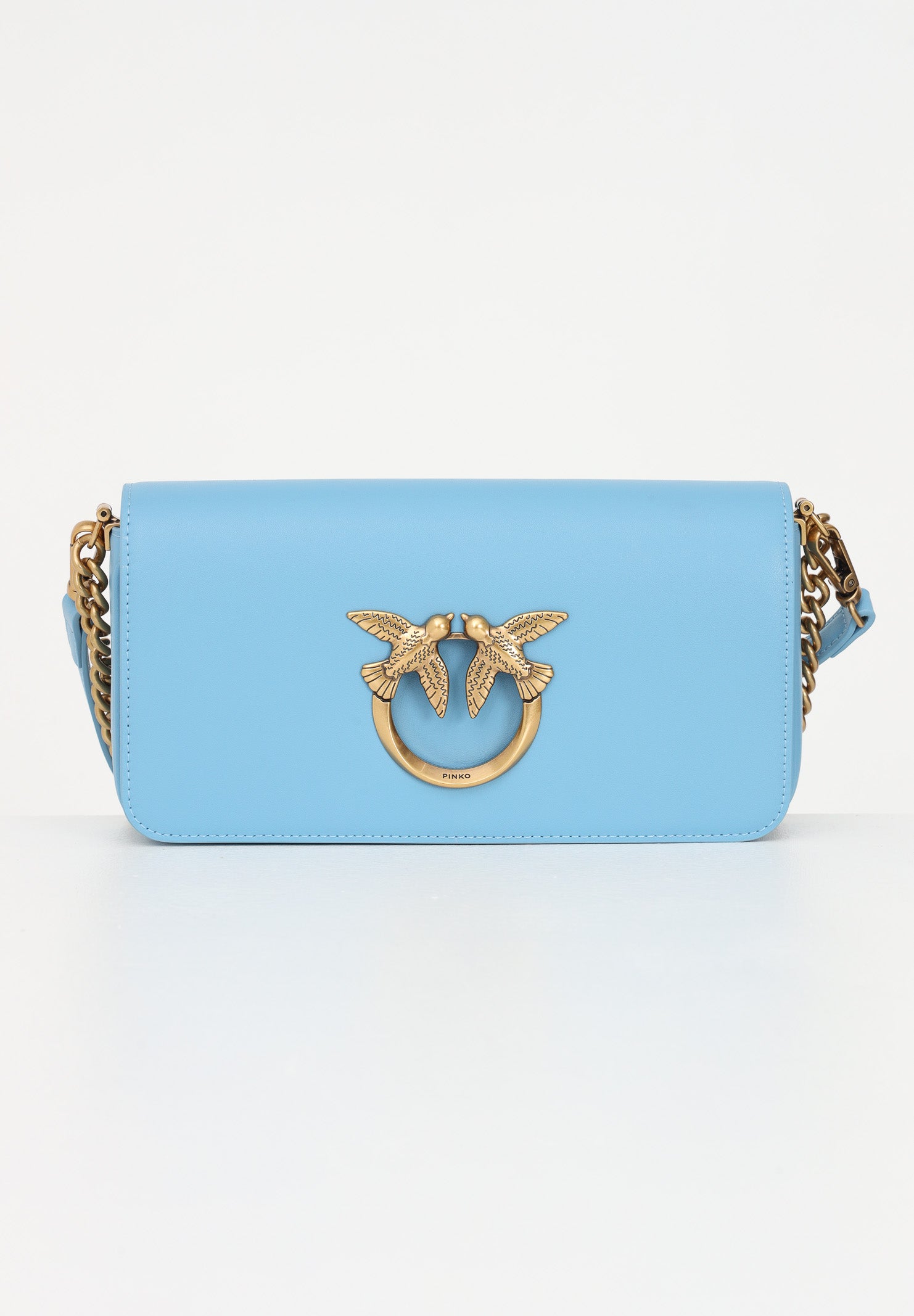 Pinko LOVE CLICK BAGUETTE MINI VITELLO SETA SKY B