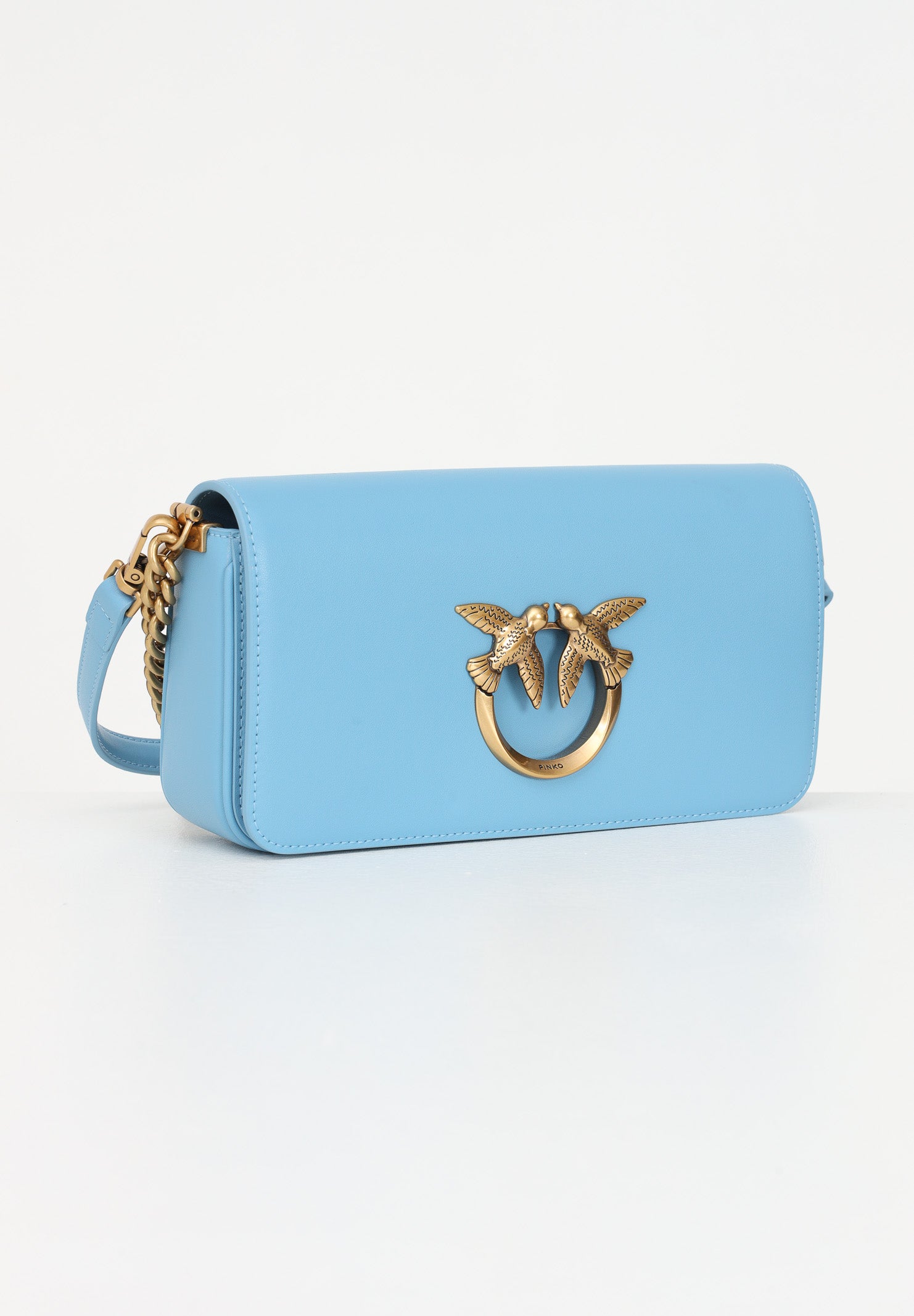 Pinko LOVE CLICK BAGUETTE MINI VITELLO SETA SKY B
