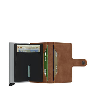 Miniwallet Vintage Cognac-silver